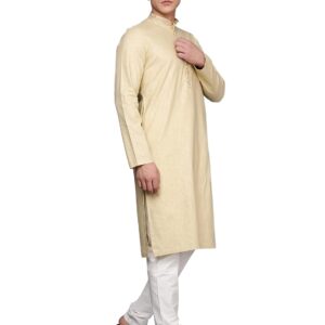Manyavar Men's Plain Embroidered Solid Kurta Set (2pcs)